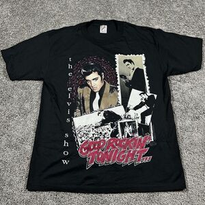 Vintage 1993 Elvis Presley Good Rockin Tonight T-Shirt Black Large Single Stitch